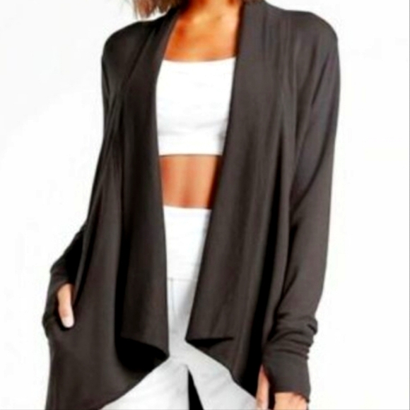 Athleta Black Restore Waterfall Atlantic Cardigan M - Picture 1 of 5